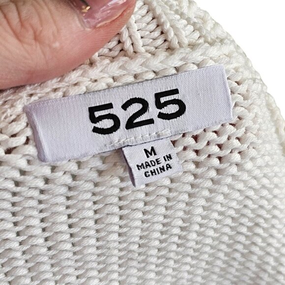 525 America White Knit Long Sleeve Sweater With Pink Love Sz M - Picture 6 of 8